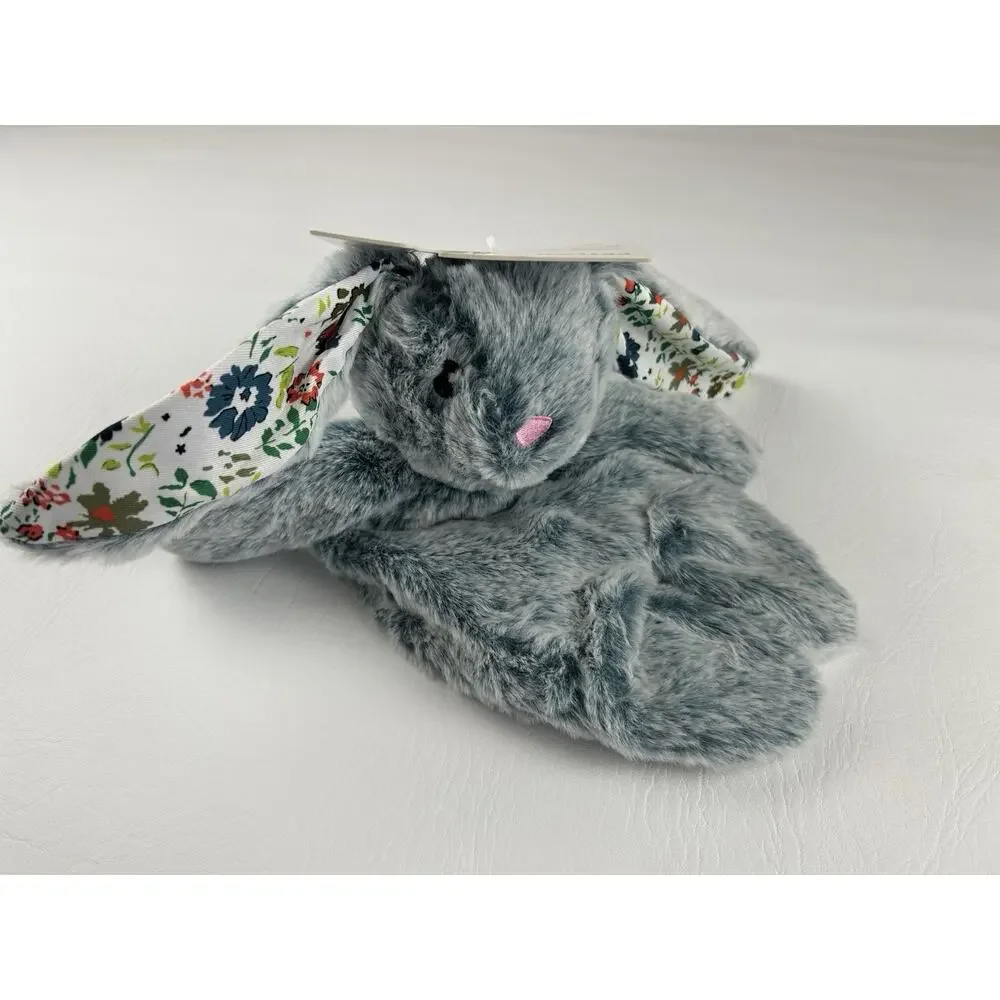 PETLOU Flattiez Gray Bunny Rabbit Plush Squeaky Dog Toy 13” Floral Ears NWT